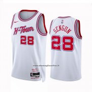 Maglia Houston Rockets Alalperen Sengun #28 Citta 2023-24 Bianco