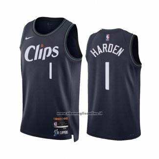 Maglia Los Angeles Clippers James Harden #1 Citta 2023-24 Blu