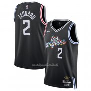 Maglia Los Angeles Clippers Kawhi Leonard #2 Citta 2022-23 Nero