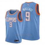 Maglia Los Angeles Clippers Tyrone Wallace NO 9 Citta Edition Blu