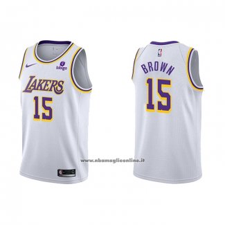 Maglia Los Angeles Lakers Jabari Brown #15 Association 2021-22 Bianco