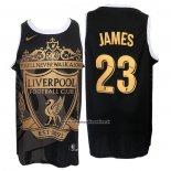 Maglia Los Angeles Lakers LeBron James #23 Liverpool Nero