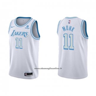 Maglia Los Angeles Lakers Malik Monk #11 Citta 2021-22 Bianco