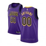 Maglia Los Angeles Lakers Personalizzate Citta 2018-19 Viola