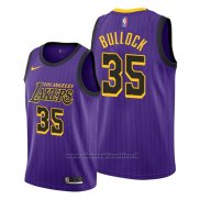 Maglia Los Angeles Lakers Reggie Bullock NO 35 Citta Viola