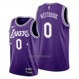 Maglia Los Angeles Lakers Russell Westbrook #0 Citta 2021-22 Viola