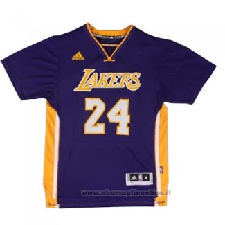 Maglia Manica Corta Los Angeles Lakers Kobe Bryant NO 24 Viola