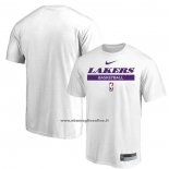 Maglia Manica Corta Los Angeles Lakers Practice Performance 2022-23 Bianco