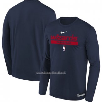 Maglia Manica Lunga Washington Wizards Practice Performance 2022-23 Nero