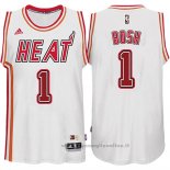 Maglia Miami Heat Chris Bosh NO 1 Throwback Bianco