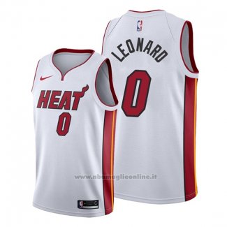 Maglia Miami Heat Meyers Leonard NO 0 Association Bianco