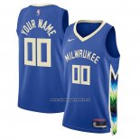 Maglia Milwaukee Bucks Personalizzate Citta 2022-23 Blu