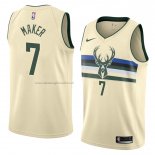 Maglia Milwaukee Bucks Thon Maker NO 7 Citta 2018 Crema