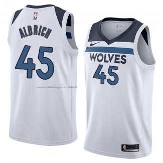 Maglia Minnesota Timberwolves Cole Aldrich NO 45 Association 2018 Bianco