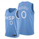 Maglia Minnesota Timberwolves D'angelo Russell NO 0 Citta 2019-20 Blu