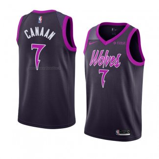 Maglia Minnesota Timberwolves Isaiah Canaan NO 7 Citta 2018-19 Viola