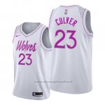 Maglia Minnesota Timberwolves Jarrett Culver NO 23 Earned 2019-20 Bianco