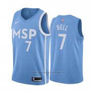 Maglia Minnesota Timberwolves Jordan Bell NO 7 Citta Edition Blu