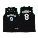 Maglia Minnesota Timberwolves Latrell Sprewel NO 8 Throwback Nero