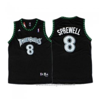 Maglia Minnesota Timberwolves Latrell Sprewel NO 8 Throwback Nero