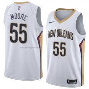 Maglia New Orleans Pelicans E'twaun Moore NO 55 Association 2018 Bianco