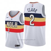 Maglia New Orleans Pelicans Ian Clark NO 2 Earned Edition Bianco