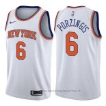 Maglia New York Knicks Kristaps Porzingis NO 6 Association 2017-18 Bianco