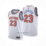 Maglia New York Knicks Mitchell Robinson No 23 Association 2024-25 Bianco