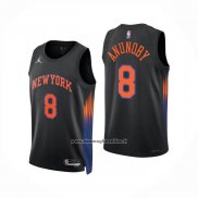 Maglia New York Knicks Og Anunoby No 8 Statement 2025-26 Nero