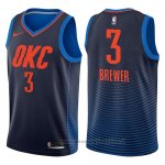 Maglia Oklahoma City Thunder Corey Brewer NO 3 Statement 2017-18 Blu