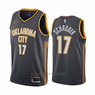 Maglia Oklahoma City Thunder Dennis Schroder NO 17 Citta Nero