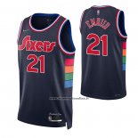 Maglia Philadelphia 76ers Joel Embiid #21 Citta 2021-22 Blu