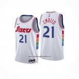 Maglia Philadelphia 76ers Joel Embiid #21 Citta 2024-25 Bianco