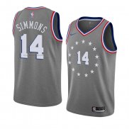 Maglia Philadelphia 76ers Jonathon Simmons NO 14 Citta 2018-19 Grigio