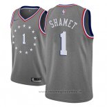 Maglia Philadelphia 76ers Landry Shamet NO 1 Citta 2018-19 Grigio