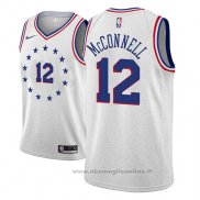 Maglia Philadelphia 76ers T.j. Mcconnell NO 12 Earned 2018-19 Grigio