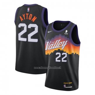 Maglia Phoenix Suns Deandre Ayton #22 Citta 2020-21 Nero