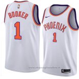 Maglia Phoenix Suns Devin Booker NO 1 Hardwood Classic 2018 Bianco