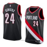 Maglia Portland Trail Blazers Anfernee Simons NO 24 Icon 2018 Nero