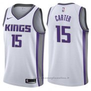 Maglia Sacramento Kings Vince Carter NO 15 Association 2017-18 Bianco