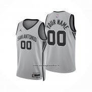 Maglia San Antonio Spurs Personalizzate Statement 2025-26 Grigio