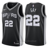 Maglia San Antonio Spurs Rudy Gay NO 22 Icon 2017-18 Nero