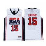 Maglia USA 1992 Carmelo Anthony NO 15 Bianco