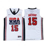 Maglia USA 1992 Carmelo Anthony NO 15 Bianco