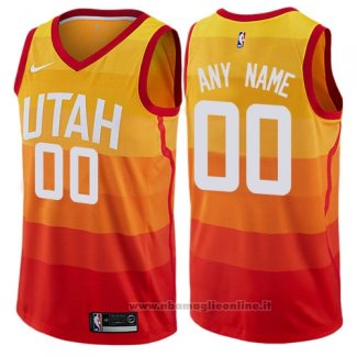 Maglia Utah Jazz Personalizzate Citta 2017-18 Giallo