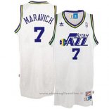 Maglia Utah Jazz Pete Maravich NO 7 Throwback Bianco