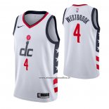 Maglia Washington Wizards Russell Westbrook #4 Citta 2020-21 Bianco