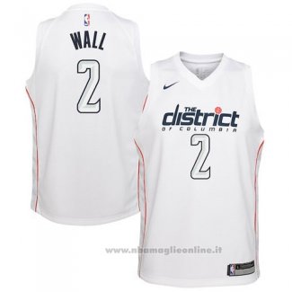 Maglia Washington Wizards Wall NO 2 Citta 2017-18 Bianco