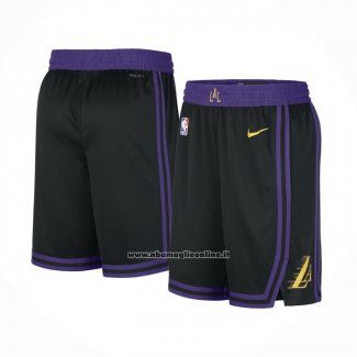 Pantaloncini Los Angeles Lakers Citta 2023-24 Nero