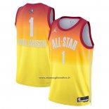 Maglia All Star 2023 New Orleans Pelicans Zion Williamson #1 Arancione